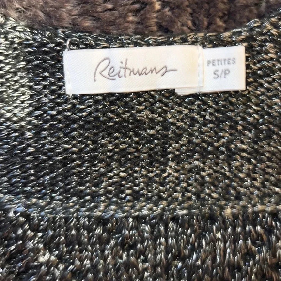 Reitmans metallic charcoal long sleeve  sweater blouse Sz SP - Picture 8 of 12